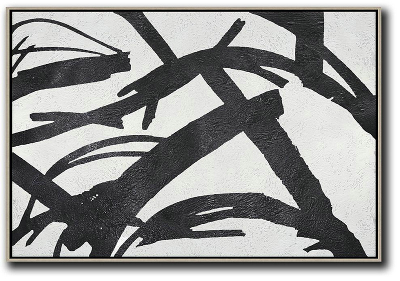 Bedroom Wall Decor,Oversized Horizontal Minimal Art On Canvas - Wall Art Painting